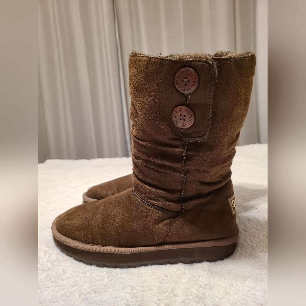 Skechers Australia Brown Suede Faux Fur Lined Boots
